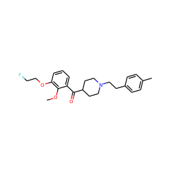 COc1c(OCCF)cccc1C(=O)C1CCN(CCc2ccc(C)cc2)CC1 ZINC000040950365