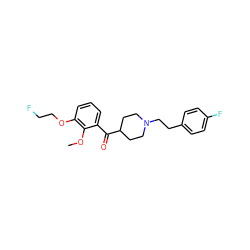 COc1c(OCCF)cccc1C(=O)C1CCN(CCc2ccc(F)cc2)CC1 ZINC000040918122