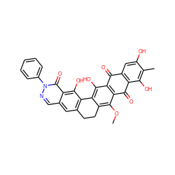 COc1c2c(c(O)c3c1C(=O)c1c(cc(O)c(C)c1O)C3=O)-c1c(cc3cnn(-c4ccccc4)c(=O)c3c1O)CC2 ZINC000042921858