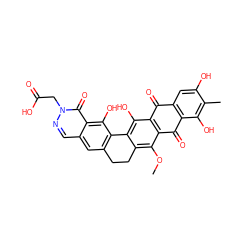 COc1c2c(c(O)c3c1C(=O)c1c(cc(O)c(C)c1O)C3=O)-c1c(cc3cnn(CC(=O)O)c(=O)c3c1O)CC2 ZINC000043120224