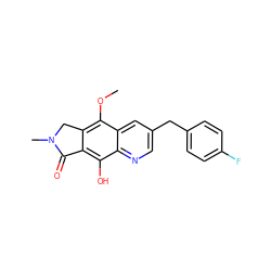 COc1c2c(c(O)c3ncc(Cc4ccc(F)cc4)cc13)C(=O)N(C)C2 ZINC000040864105