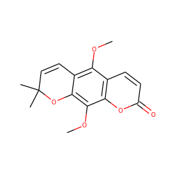 COc1c2c(c(OC)c3oc(=O)ccc13)OC(C)(C)C=C2 ZINC000005762051