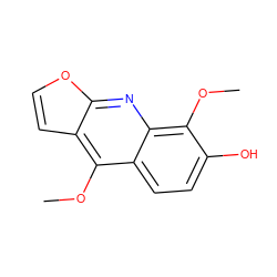 COc1c2ccoc2nc2c(OC)c(O)ccc12 ZINC000005998737