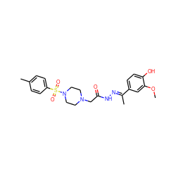 COc1cc(/C(C)=N/NC(=O)CN2CCN(S(=O)(=O)c3ccc(C)cc3)CC2)ccc1O ZINC000036113037