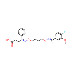 COc1cc(/C(C)=N/OCCCCO/N=C(/CCC(=O)O)c2ccccc2)ccc1F ZINC000045336592