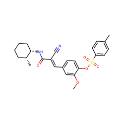 COc1cc(/C=C(\C#N)C(=O)N[C@H]2CCCC[C@H]2C)ccc1OS(=O)(=O)c1ccc(C)cc1 ZINC000002616452