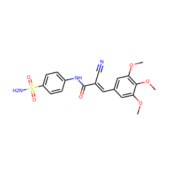 COc1cc(/C=C(\C#N)C(=O)Nc2ccc(S(N)(=O)=O)cc2)cc(OC)c1OC ZINC000007165654