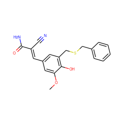 COc1cc(/C=C(\C#N)C(N)=O)cc(CSCc2ccccc2)c1O ZINC000013833840