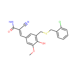 COc1cc(/C=C(\C#N)C(N)=O)cc(CSCc2ccccc2Cl)c1O ZINC000013833841