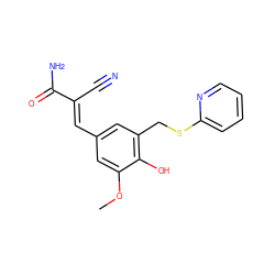 COc1cc(/C=C(\C#N)C(N)=O)cc(CSc2ccccn2)c1O ZINC000013833848