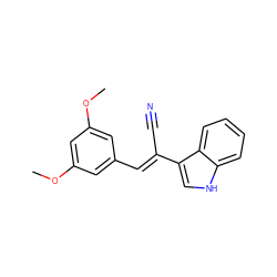 COc1cc(/C=C(\C#N)c2c[nH]c3ccccc23)cc(OC)c1 ZINC000144797931