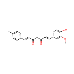 COc1cc(/C=C/C(=O)CC(=O)/C=C/c2ccc(C)cc2)ccc1O ZINC000653701726