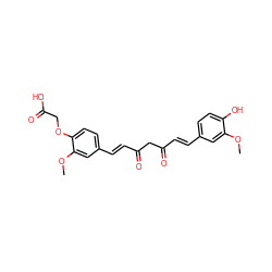 COc1cc(/C=C/C(=O)CC(=O)/C=C/c2ccc(OCC(=O)O)c(OC)c2)ccc1O ZINC000145422329