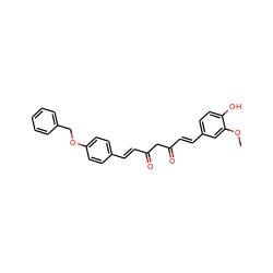 COc1cc(/C=C/C(=O)CC(=O)/C=C/c2ccc(OCc3ccccc3)cc2)ccc1O ZINC000653701697