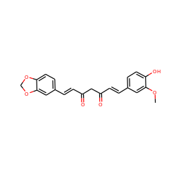 COc1cc(/C=C/C(=O)CC(=O)/C=C/c2ccc3c(c2)OCO3)ccc1O ZINC000139973930