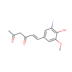 COc1cc(/C=C/C(=O)CC(C)=O)cc(I)c1O ZINC000101067619