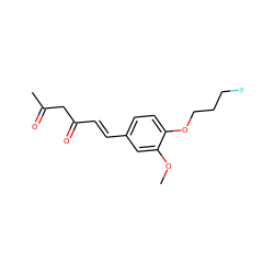 COc1cc(/C=C/C(=O)CC(C)=O)ccc1OCCCF ZINC000101062085