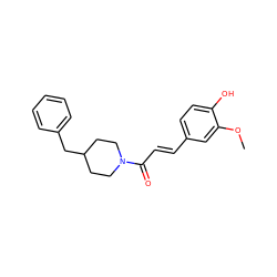 COc1cc(/C=C/C(=O)N2CCC(Cc3ccccc3)CC2)ccc1O ZINC001772598957