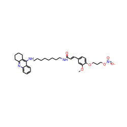 COc1cc(/C=C/C(=O)NCCCCCCCCNc2c3c(nc4ccccc24)CCCC3)ccc1OCCCO[N+](=O)[O-] ZINC000095555523