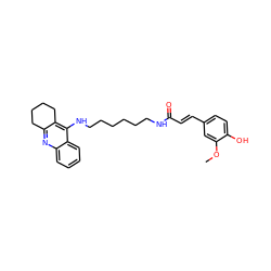 COc1cc(/C=C/C(=O)NCCCCCCNc2c3c(nc4ccccc24)CCCC3)ccc1O ZINC000095554876