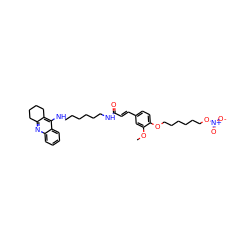 COc1cc(/C=C/C(=O)NCCCCCCNc2c3c(nc4ccccc24)CCCC3)ccc1OCCCCCCO[N+](=O)[O-] ZINC000095553346