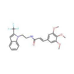 COc1cc(/C=C/C(=O)NCCn2c(C(F)(F)F)cc3ccccc32)cc(OC)c1OC ZINC000169347551