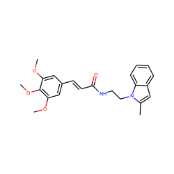 COc1cc(/C=C/C(=O)NCCn2c(C)cc3ccccc32)cc(OC)c1OC ZINC000004801017