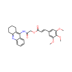 COc1cc(/C=C/C(=O)OCC(=O)Nc2c3c(nc4ccccc24)CCCC3)cc(OC)c1OC ZINC000653852920