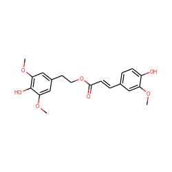 COc1cc(/C=C/C(=O)OCCc2cc(OC)c(O)c(OC)c2)ccc1O ZINC000653857554