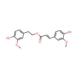 COc1cc(/C=C/C(=O)OCCc2ccc(O)c(OC)c2)ccc1O ZINC000653884655