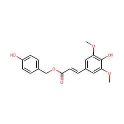 COc1cc(/C=C/C(=O)OCc2ccc(O)cc2)cc(OC)c1O ZINC000653894808