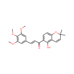 COc1cc(/C=C/C(=O)c2ccc3c(c2O)C=CC(C)(C)O3)cc(OC)c1OC ZINC000084707991