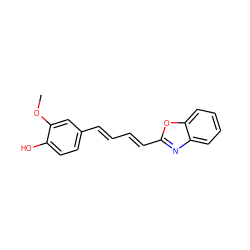 COc1cc(/C=C/C=C/c2nc3ccccc3o2)ccc1O ZINC000027205778