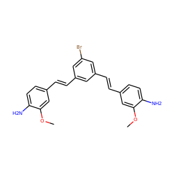 COc1cc(/C=C/c2cc(Br)cc(/C=C/c3ccc(N)c(OC)c3)c2)ccc1N ZINC000028949042