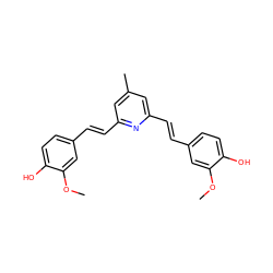 COc1cc(/C=C/c2cc(C)cc(/C=C/c3ccc(O)c(OC)c3)n2)ccc1O ZINC000028949008