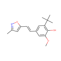 COc1cc(/C=C/c2cc(C)no2)cc(C(C)(C)C)c1O ZINC000013820002