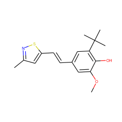 COc1cc(/C=C/c2cc(C)ns2)cc(C(C)(C)C)c1O ZINC000013820027