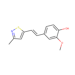 COc1cc(/C=C/c2cc(C)ns2)ccc1O ZINC000013820023