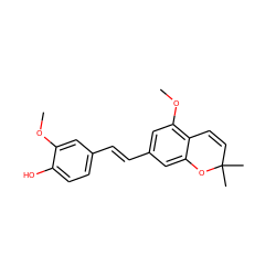 COc1cc(/C=C/c2cc(OC)c3c(c2)OC(C)(C)C=C3)ccc1O ZINC000013340541