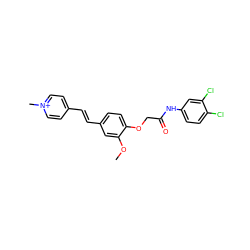 COc1cc(/C=C/c2cc[n+](C)cc2)ccc1OCC(=O)Nc1ccc(Cl)c(Cl)c1 ZINC000013565510