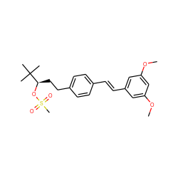 COc1cc(/C=C/c2ccc(CC[C@@H](OS(C)(=O)=O)C(C)(C)C)cc2)cc(OC)c1 ZINC000299833808