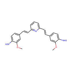 COc1cc(/C=C/c2cccc(/C=C/c3ccc(N)c(OC)c3)n2)ccc1N ZINC000028948986