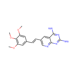 COc1cc(/C=C/c2cnc3nc(N)nc(N)c3c2)cc(OC)c1OC ZINC000005888639