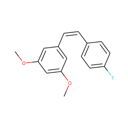 COc1cc(/C=C\c2ccc(F)cc2)cc(OC)c1 ZINC000013607314