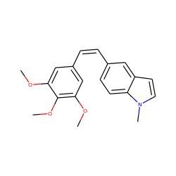 COc1cc(/C=C\c2ccc3c(ccn3C)c2)cc(OC)c1OC ZINC000013608014