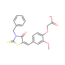 COc1cc(/C=C2/SC(=S)N(Cc3ccccc3)C2=O)ccc1OCC(=O)O ZINC000002119890