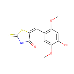 COc1cc(/C=C2/SC(=S)NC2=O)c(OC)cc1O ZINC000072106032