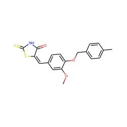COc1cc(/C=C2/SC(=S)NC2=O)ccc1OCc1ccc(C)cc1 ZINC000001187175