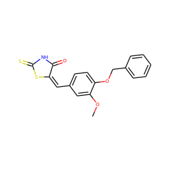 COc1cc(/C=C2/SC(=S)NC2=O)ccc1OCc1ccccc1 ZINC000008113717
