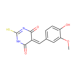 COc1cc(/C=C2\C(=O)N=C(S)NC2=O)ccc1O ZINC000018246687